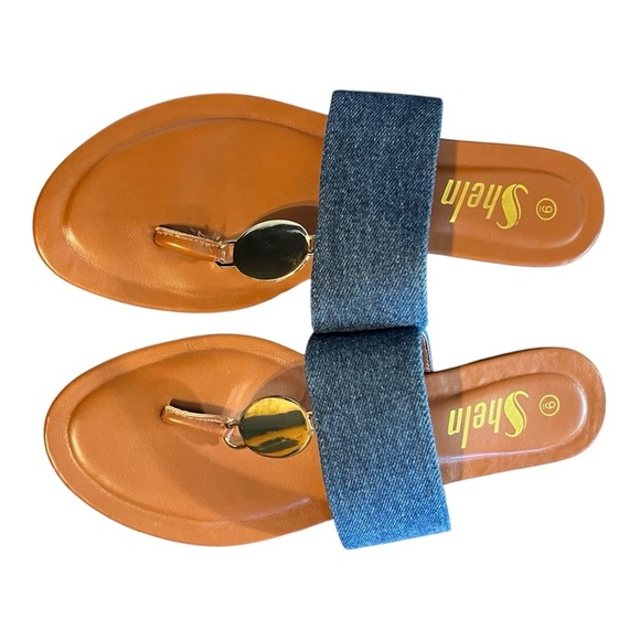 SHEIN Denim Strap Sandals – Size 9 - Picture 4 of 6
